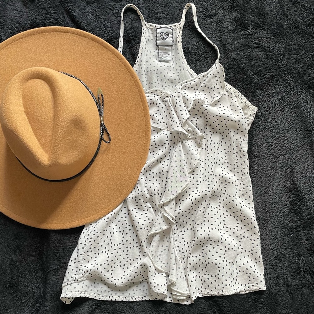 White polka dot tank (Size S)